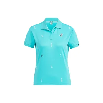 Adidas Aeroready Play Green Graphic Polo Shirt Polo Shirt Women's Blue