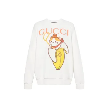 GUCCI X Bananya Logo Printed Sweatshirt White