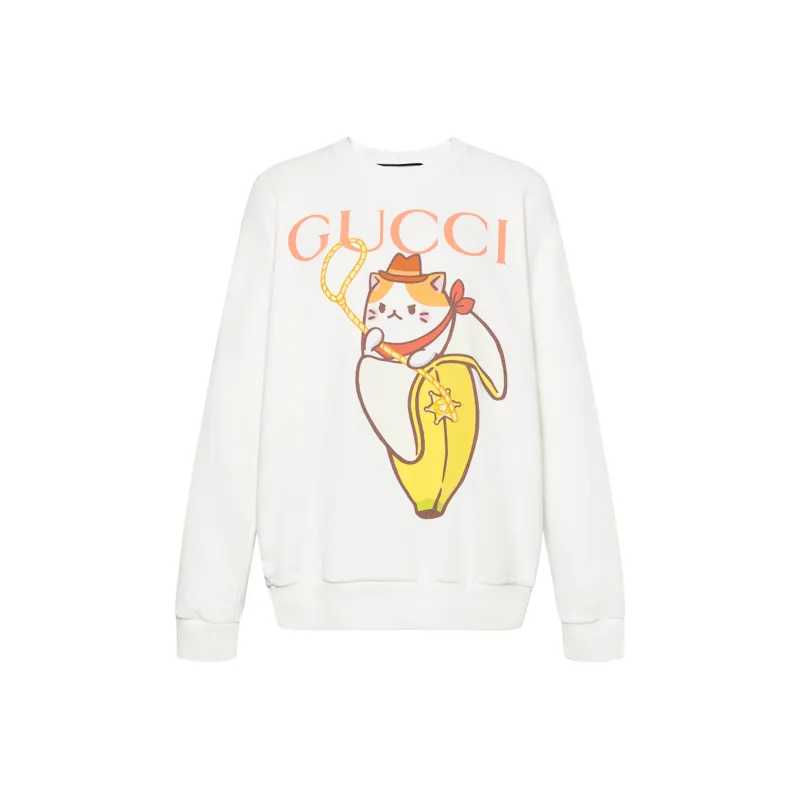 GUCCI X Bananya Logo Printed Sweatshirt White-0