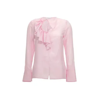 Victoria Beckham Ruffle Detailed Long Sleeved Blouse