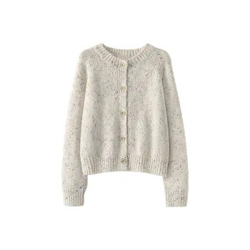 Cypress House Knitwear Women's Beige Base With Blue And Orange Dots