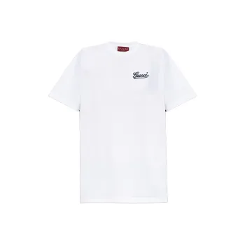 GUCCI Logo Embroidered Crewneck T Shirt
