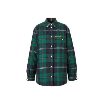 Burberry Embroidered Logo Check Overshirt 'Dark Viridian Green'