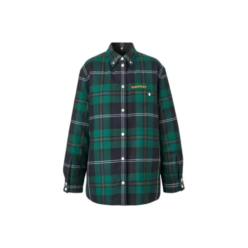 Burberry Embroidered Logo rmel Overshirt 'Dark Viridian Green'