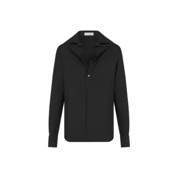DIOR FW24 Black Cotton Poplin Shirt Women's Black