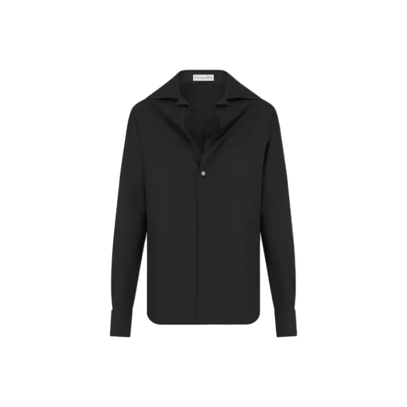 DIOR FW24 Black Cotton Poplin Shirt Women's Black-0