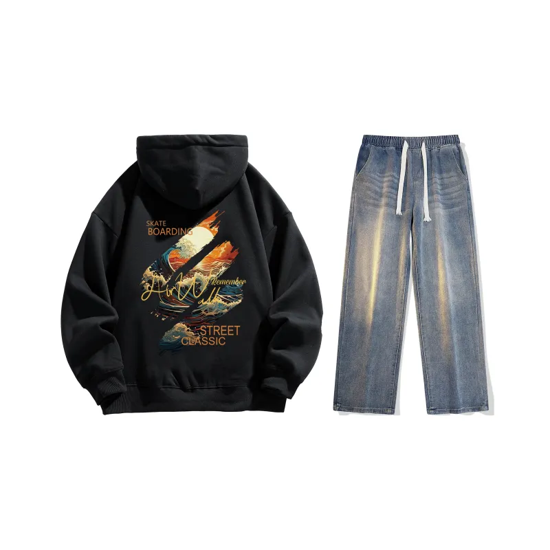 Airwalk Sweatshirt Set Unisex Black-70