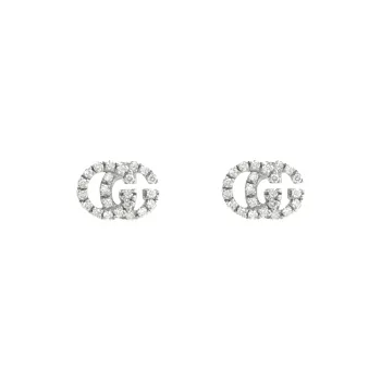GUCCI White Gold Earrings Women's Silver