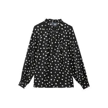 Yu Qianwen Shirt Women's Black White