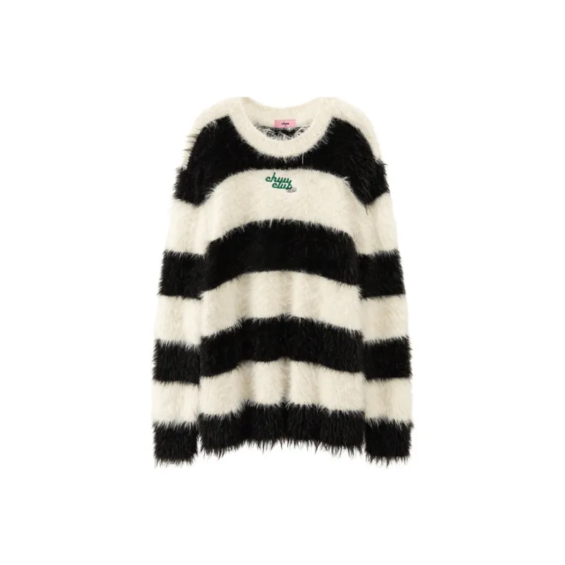 CHUU 24FW Knitwear Women's Black White Stripes-7