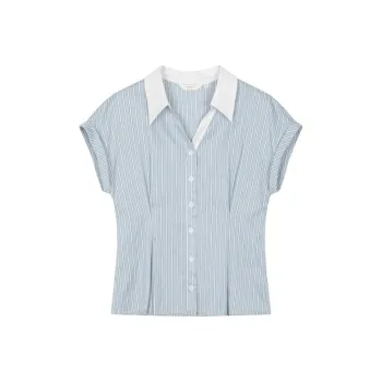IHIMI SS24 Shirt Women's Blue White Stripes