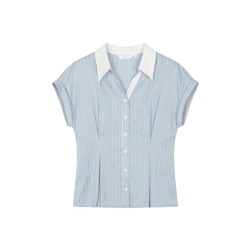 IHIMI SS24 Shirt Women's Blue White Stripes-0