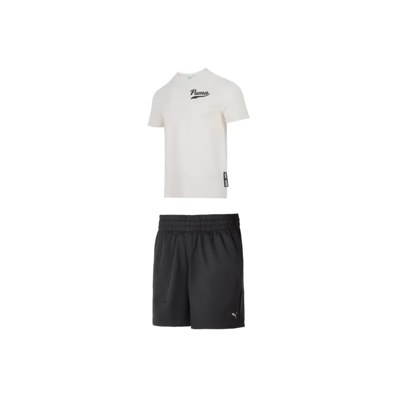 PUMA Casual Sportswear Men Set Beige Top+Black Shorts-0