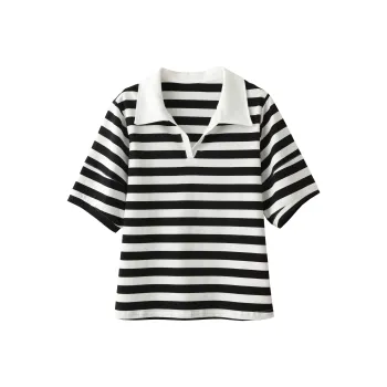Huagaa T Shirt Women's Black White Stripes