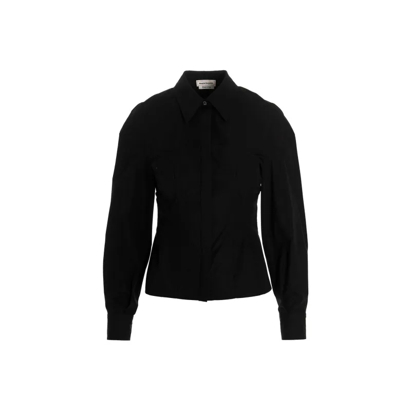 Alexander McQueen Puff Sleeved Bustier Shirt-0