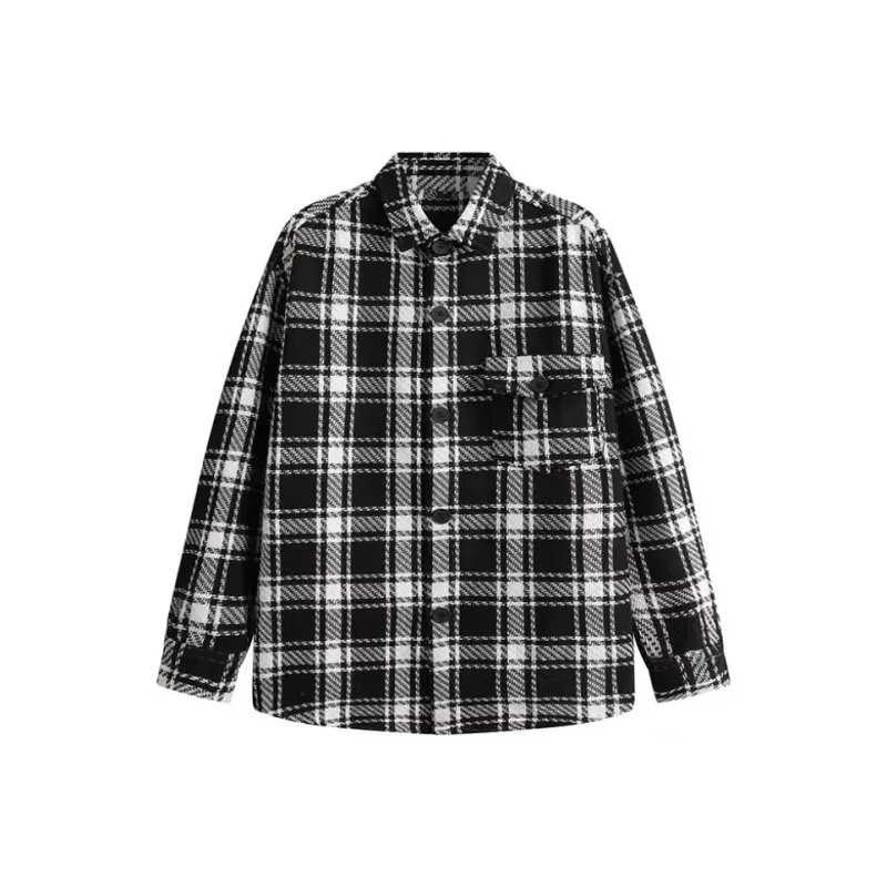Aghr Jackets & Coats Unisex Black White Plaid-0
