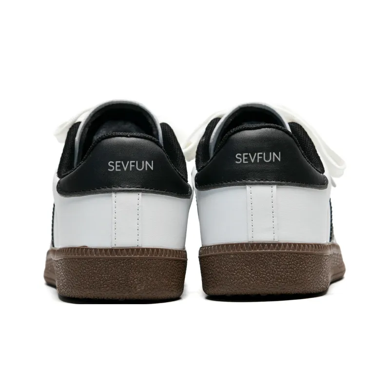7 SEVFUN Abrasion Resistant, Lightweight, And Breathable Low Top Skateboard Shoes Unisex White Gray-5