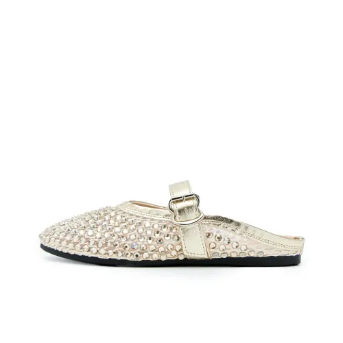 WESTLINK Rhinestone Cut Out Slip Resistant Closed Toe Slippers Women's