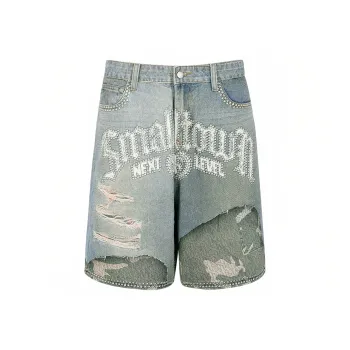 STK SMALL TOWN KID Jeans Unisex Camouflage Patchwork