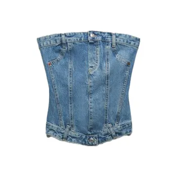 ZARA Strapless Top Women's Blue