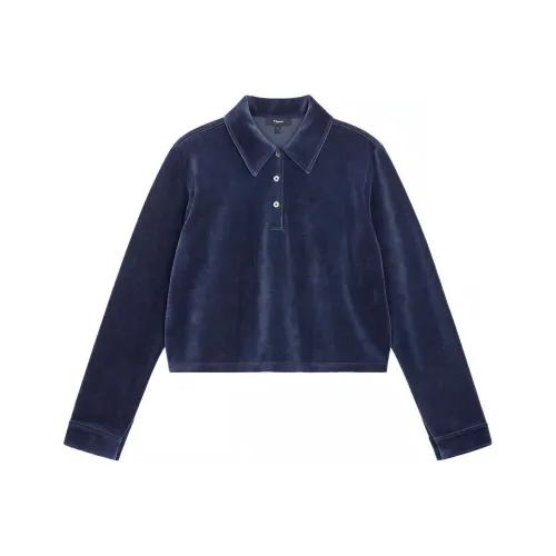 THEORY Polo Shirt Women's Deep Sea Blue