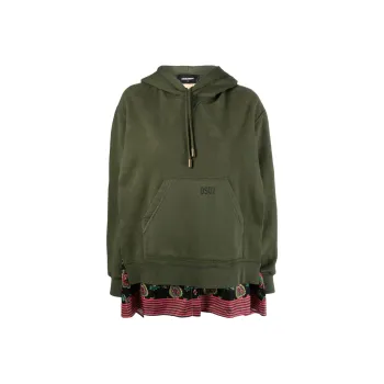 DSQUARED 2 Panelled Pullover Logo print Hoodie