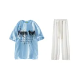 Clothing Set (Misty Blue Top+White Pants)