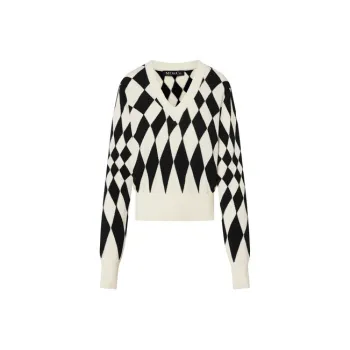 MO&CO Knitwear Women's Black White Plaid