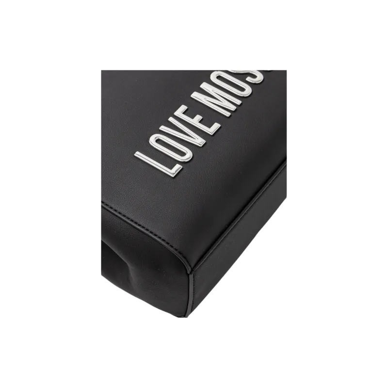 LOVE MOSCHINO Polyurethane Tote Bag, Shopping Bag, Shoulder Bag, Handbag Women's Black-3