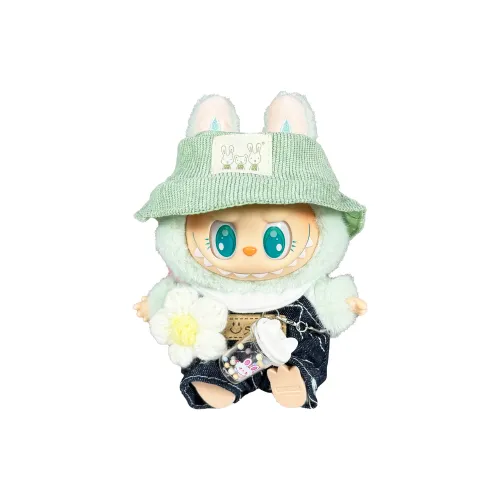 [Modified Doll] POP MART Labubu THE MONSTERS Sitting Party Collection, Confirmed, Matcha Curly, Cute Hang Tag Box 15cm