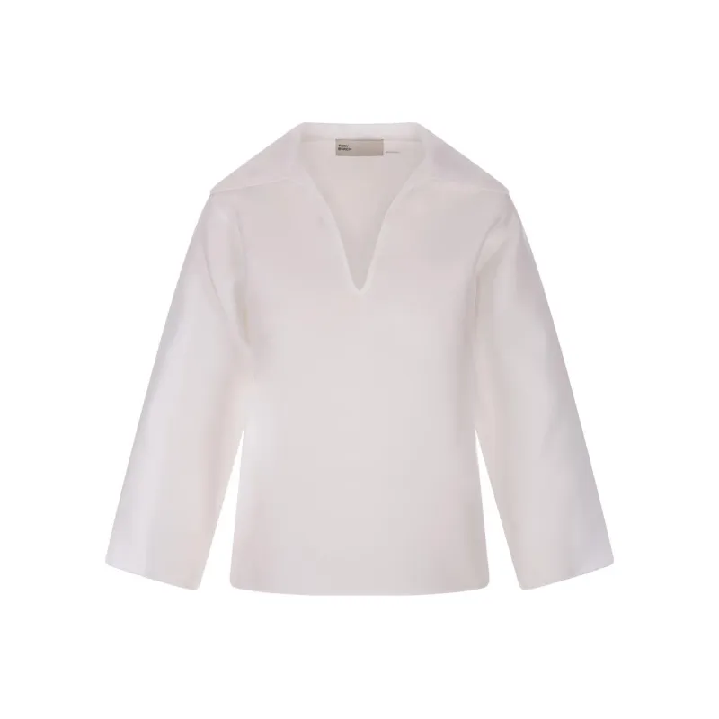 TORY BURCH V Neck Long Sleeved Blouse-0
