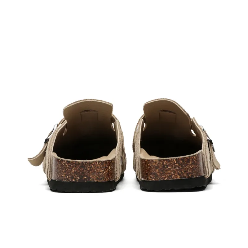 MOMGOG Cork Sole Abrasion Resistant Slip Resistant Closed Toe Slippers Unisex-9