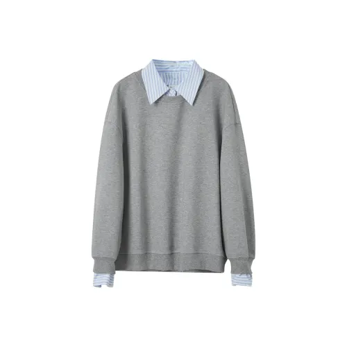 3COLOUR Sweatshirts Women's Stone Gray Stripes