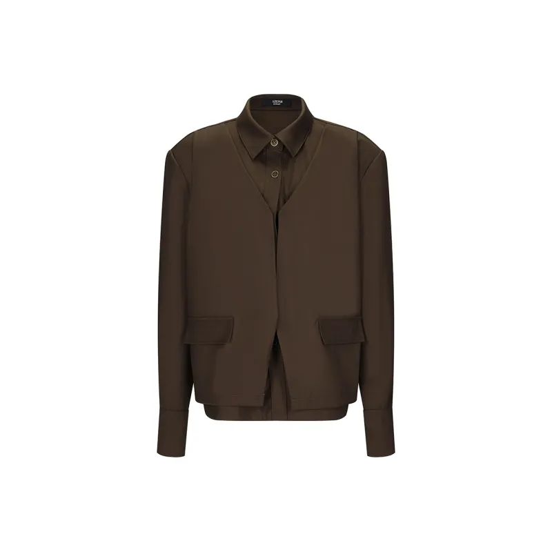 AZEPAM Shirts Women's Dark Brown-0