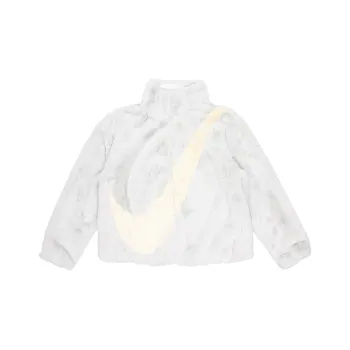 Nike Women'ss Oversized Swoosh Logo Jacket Asia Sizing Photon Dust