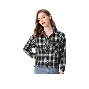 FENHONGMALI Shirt Women's Black White