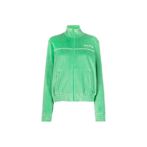 SPORTY & RICH Towelling finish Embroidered logo Jacket