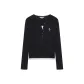 A-Texture Black (Crew Neck Mock Two-Piece with Button-Down Collar)
