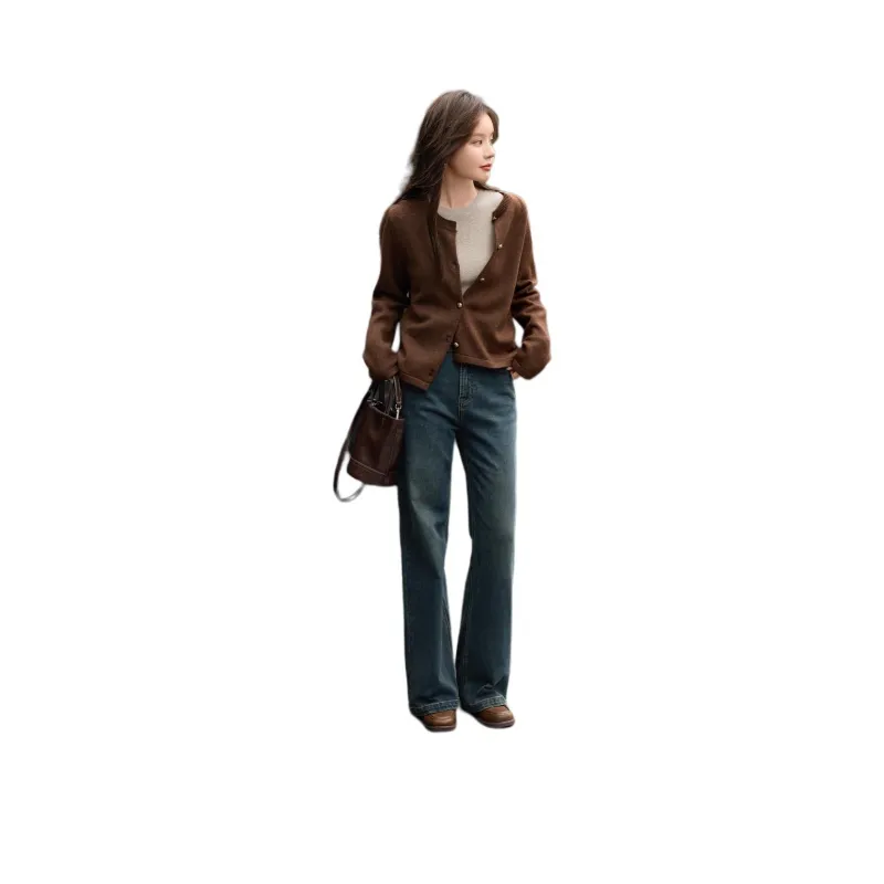 Mo Han Yi Mei Knitwear Women's Dark Coffee-0