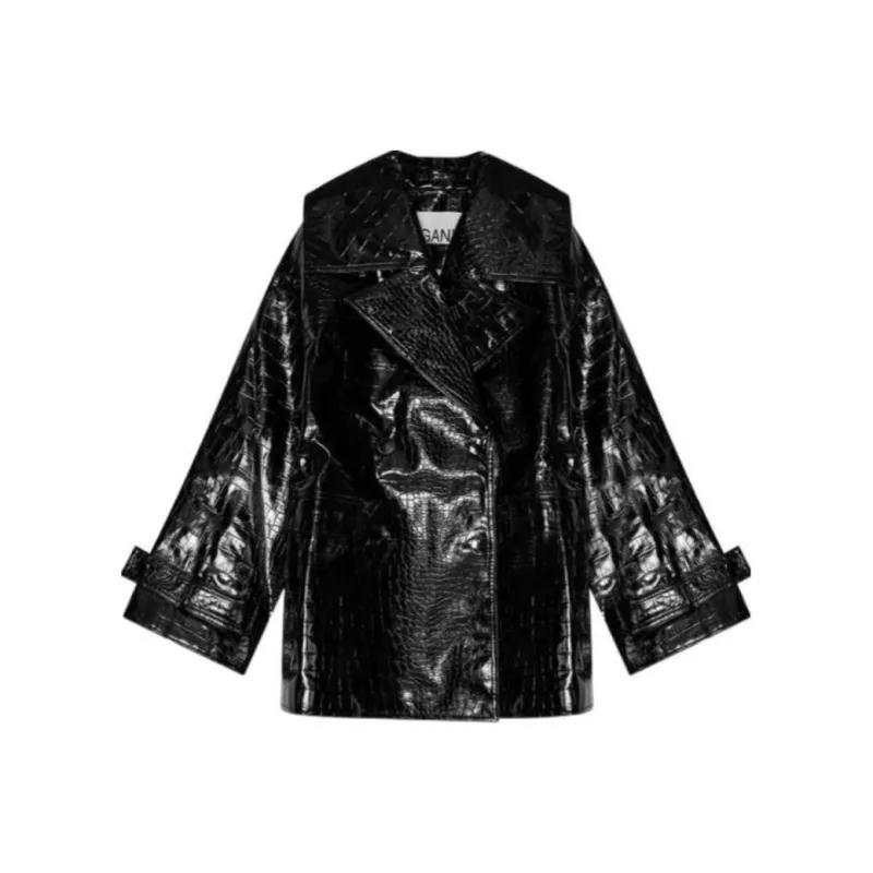 GANNI Coated Midi Jacket-0