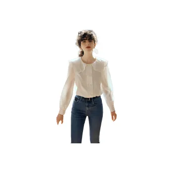 Olrain Chiffon Shirts Women's Ecru
