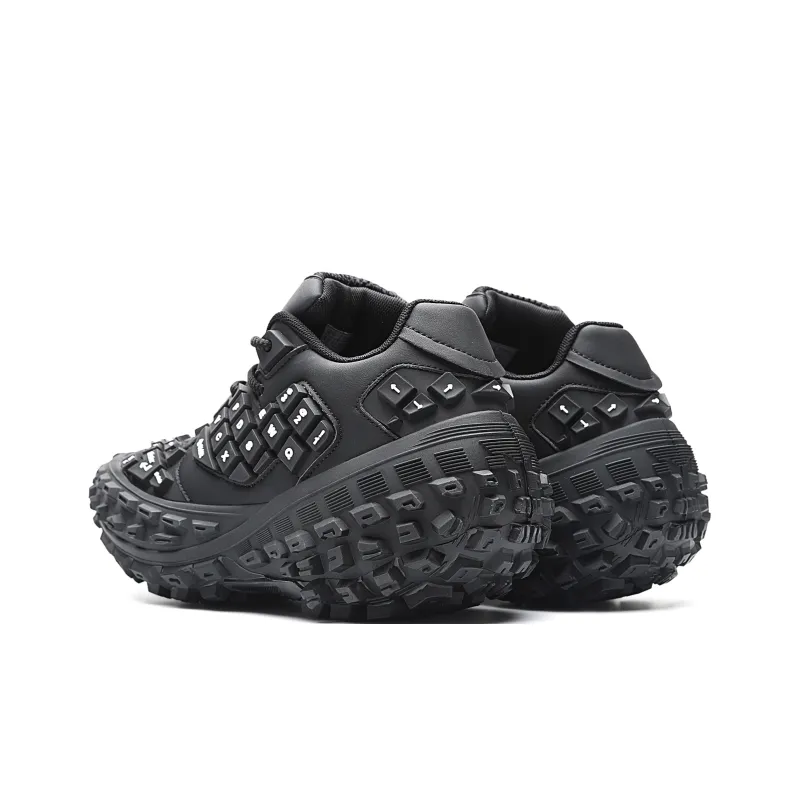 MVA Slip Resistant, Abrasion Resistant, Breathable, Impact Resistant, Lightweight Low Top Chunky Sneakers Unisex Black-2
