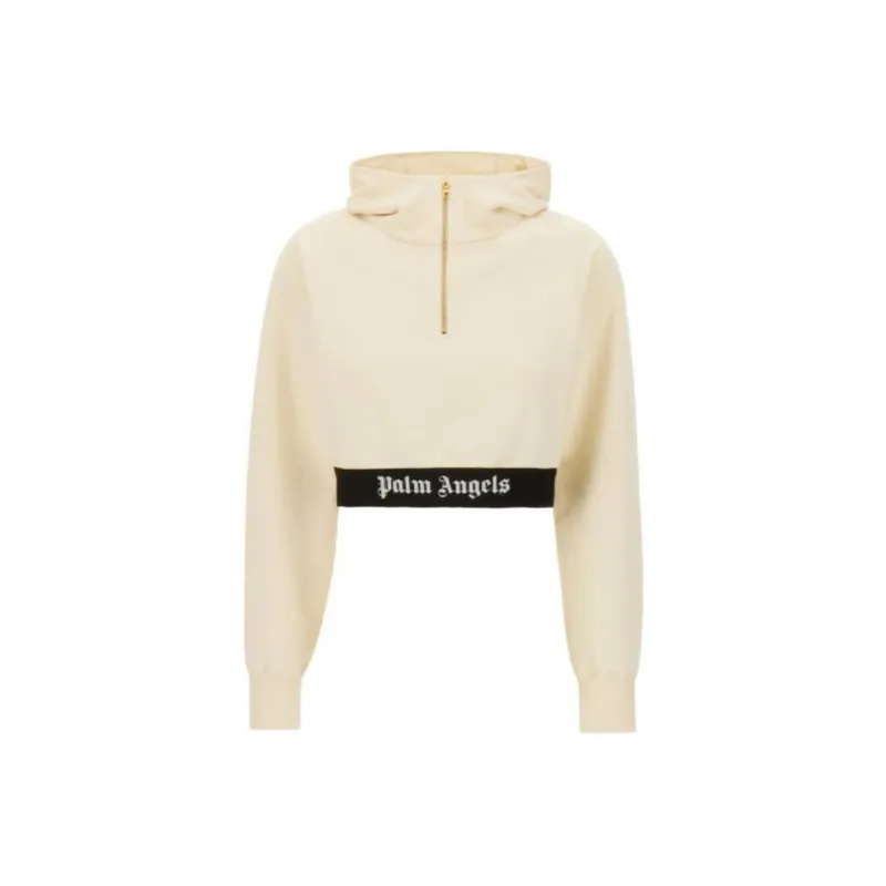 PALM ANGELS Logo Waist Cropped Sweatshirt-0