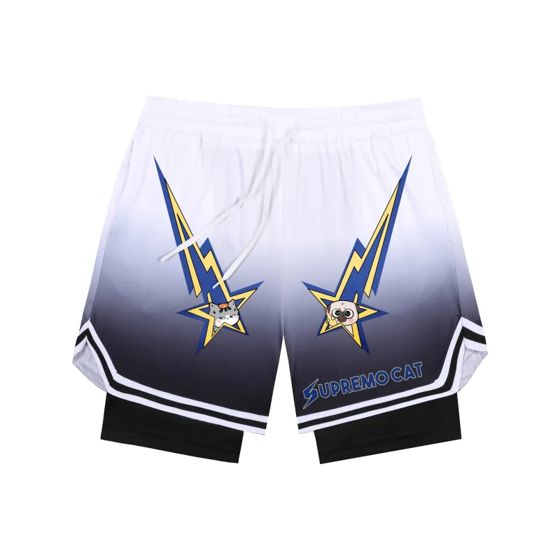 Supremo Cat Basketball Shorts Unisex-4
