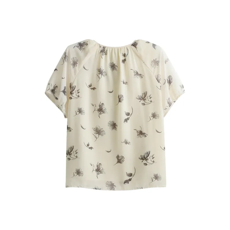 She Enjoys Chiffon Shirt Women's Ecru-1