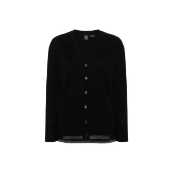 PINKO V Neck Curved Hem Cardigan