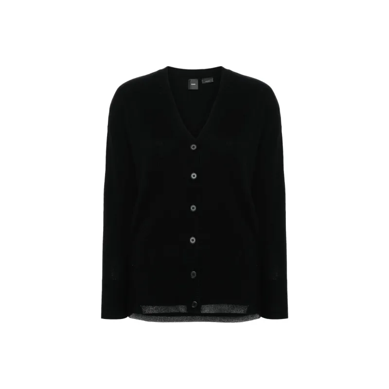 PINKO V Neck Curved Hem Cardigan-0
