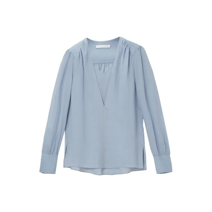 OVV Shirts Women's Denim Blue Solid Color 02-0