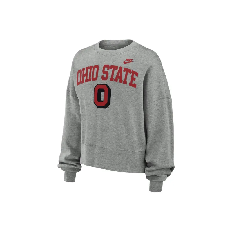 Nike Ohio State Buckeyes Legacy Classic Arch Women's Nike College Pullover Crew-0