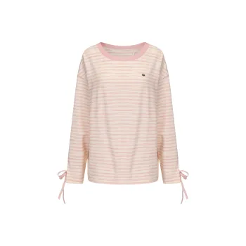CHIWAWAMEME T Shirt Women's Pink Apricot Stripes